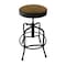 Holland Bar Stool Co Adjustable Stool, Black Wrinkle, Canter Saddle Seat 910BW012 - alternate 1